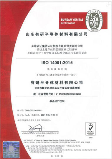 山东有研半導体材料有限公司 ISO45001